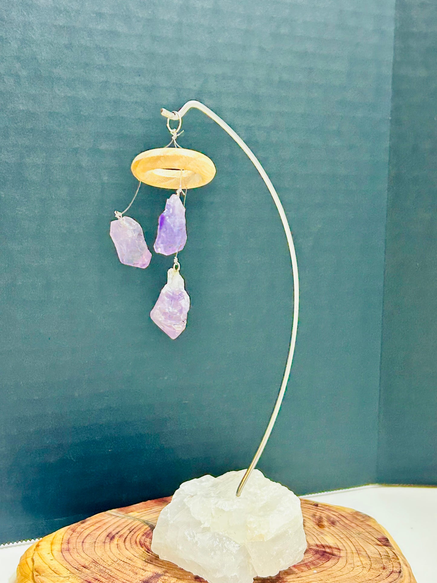 Amethyst Point On Crystal Quartz Base TableAccessory Home Decor