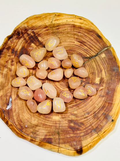Rose Quartz Rune Stone Set