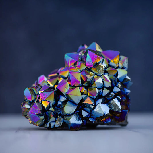 Rainbow Aura Quartz Clusters