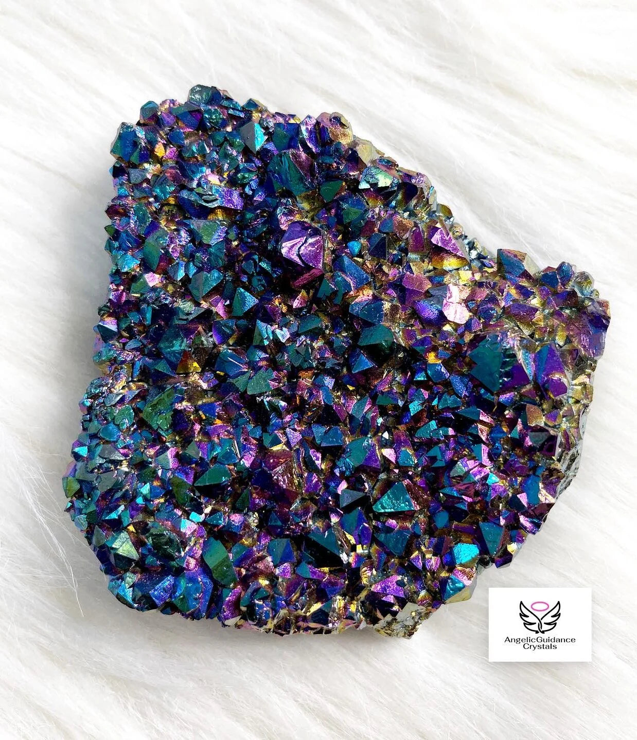 Rainbow Aura Quartz Clusters