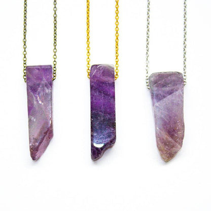 Amethyst Crystal Pendant Necklace Crown Chakra