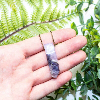 Amethyst Crystal Pendant Necklace Crown Chakra