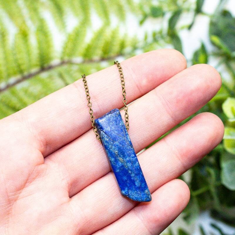 Lapis Lazuli Crystal Pendant Necklace Third Eye Chakra